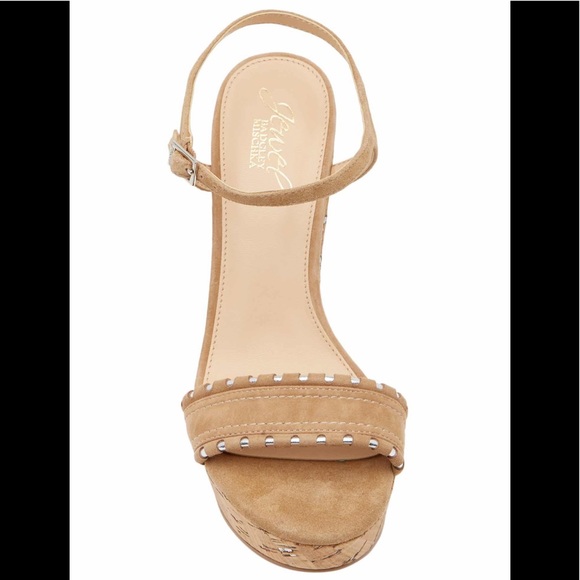 Badgley Mischka Gina Wedge Leather Platform Sandal - Picture 8 of 12